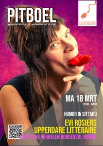 evi rosiers in Pitboel theater. 18 maart 2024 affiche