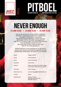 Productiegroep Musical Never Enough. flyer