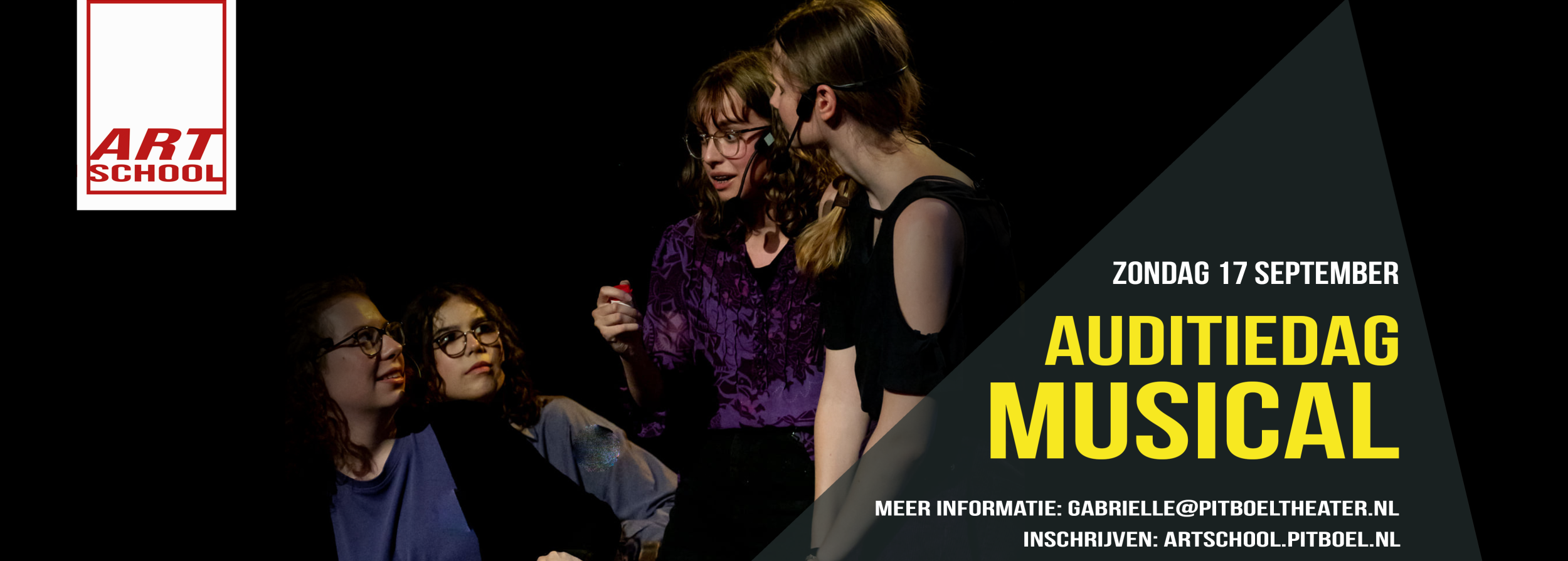 banner auditie dag musical van pitboel art school 17 september 2023