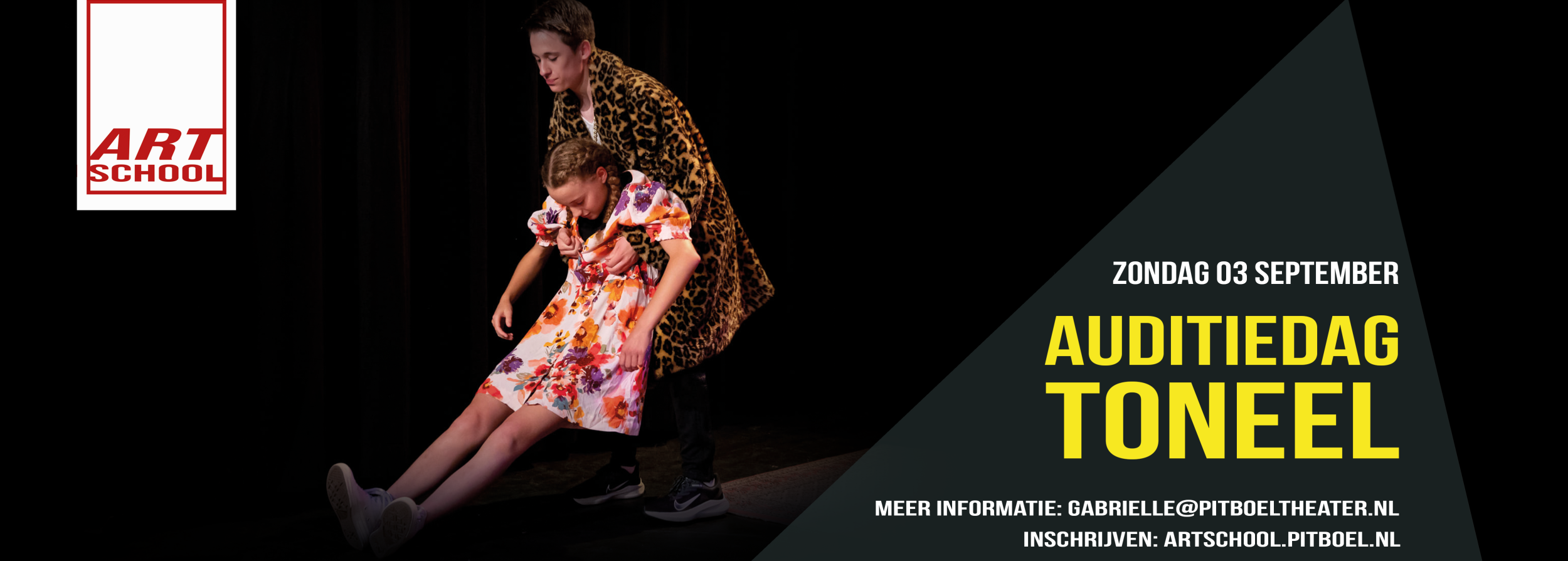 banner auditiedag toneel pitboel art school 3 september 2023