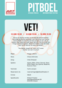 vet achterkant flyer productie musical 12+