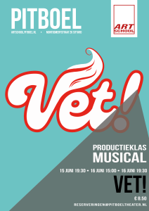 vet productie musical 12+ flyer voorkant