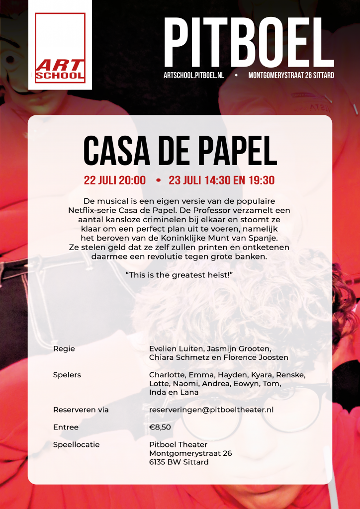 achterkant flyer casa de papel