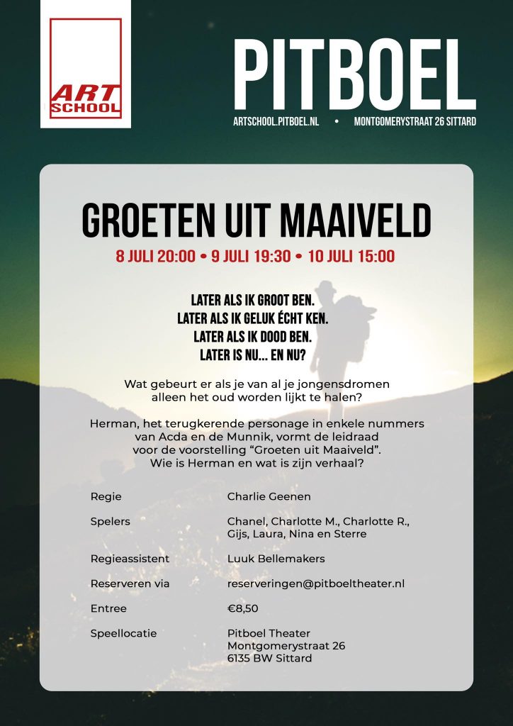 flyer productiegroep toneel 18+ pitboel art school 2021-2022